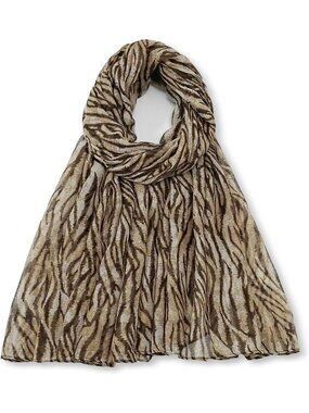 Women's Leapord Coffee Cover Hijab Cotton Voile Wrap for Spring Fall Scarf Shawl